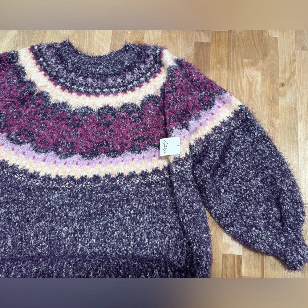 NWT Free People Women’s Festive Frost Sweater - Picture 3 of 5